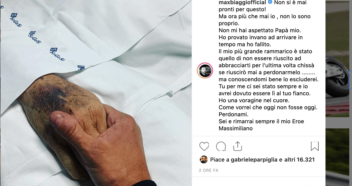 Lutto Per Max Biaggi Il Dolore Per Non Essere Arrivato In Tempo Da Suo 