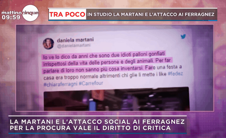 daniela martani contro i ferragnez