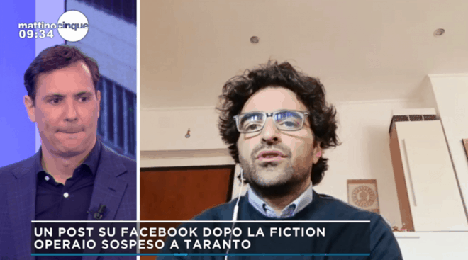 Mattino 5, il racconto dell'operaio di Taranto sospeso per un post sulla fiction con Sabrina Ferilli