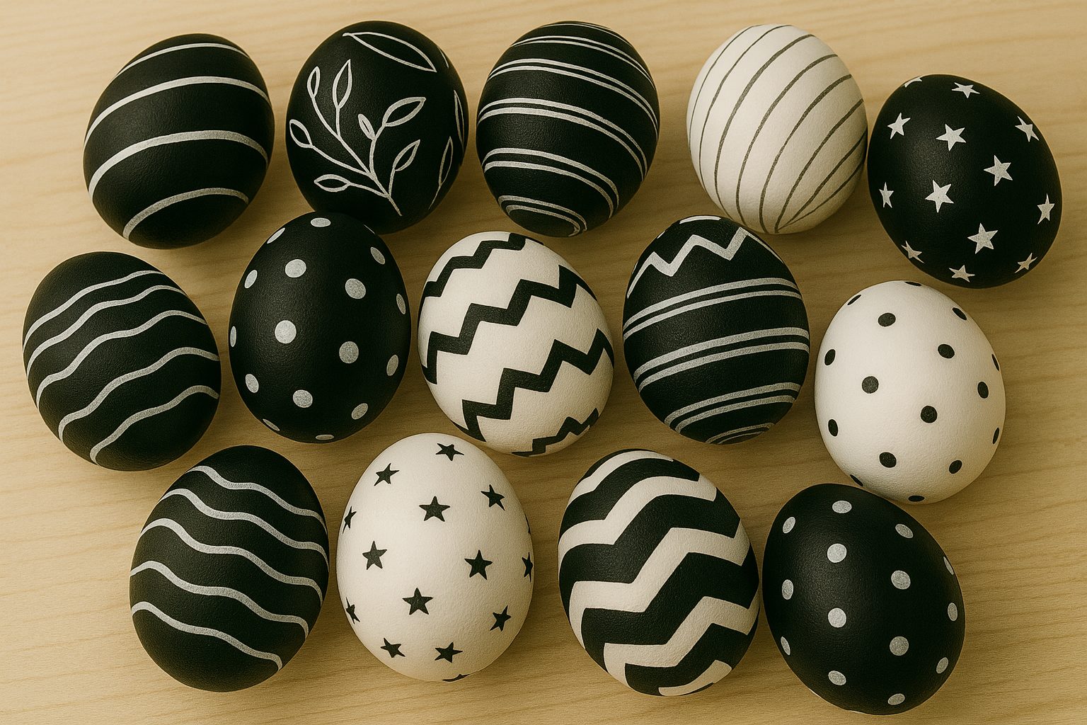 uova pasqua bianche e nere