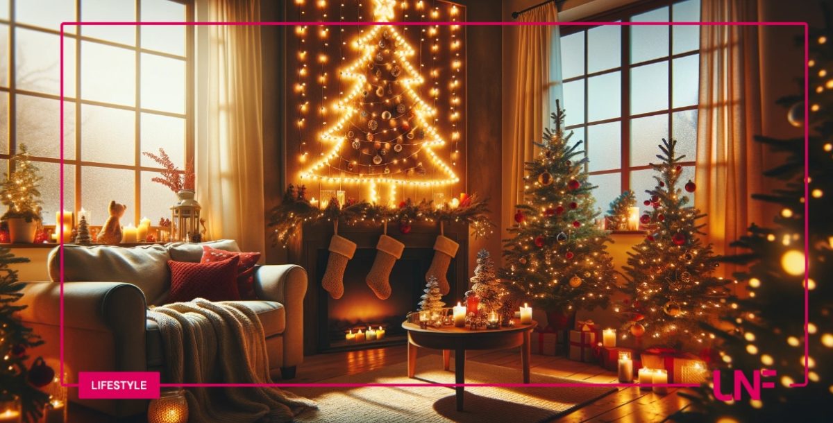 Albero Di Natale Da Parete Con 20 LED - 2 Metri, Luci Calde, Decorazione Personalizzabile Per Casa E Scale