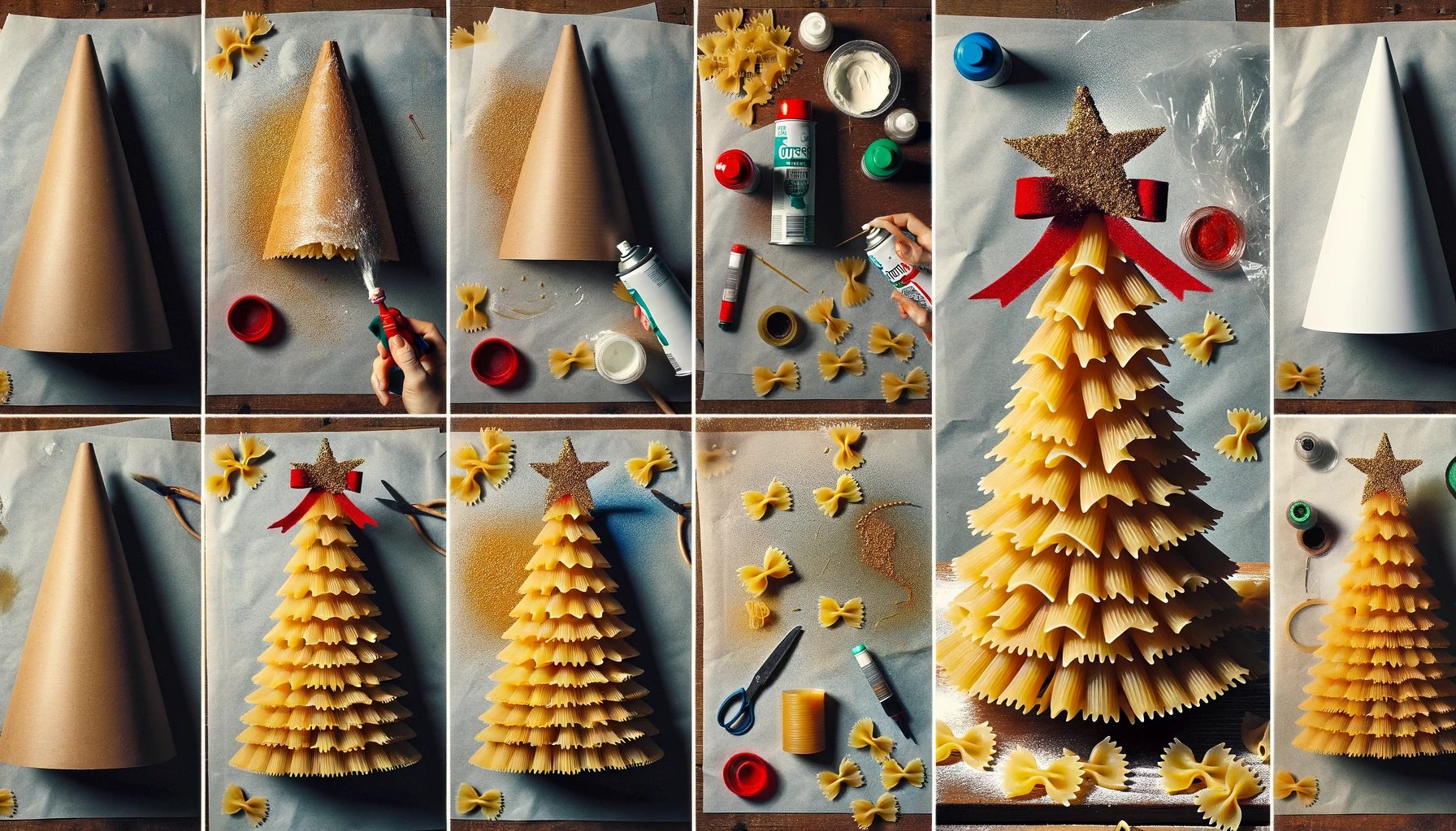 tutorial alberello di natale con la pasta