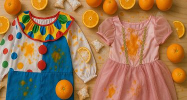 vestiti con macchie di arance