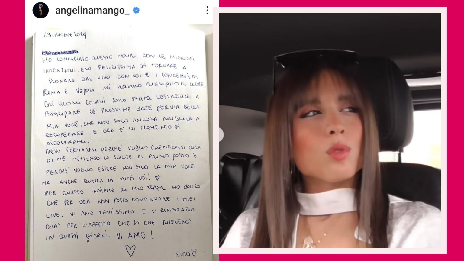 Angelina Mango costretta ad annullare il tour per problemi di salute