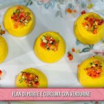 flan di patate e curcuma con verdurine