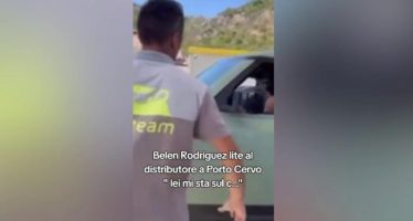 belen rodriguez lite dal benzinaio