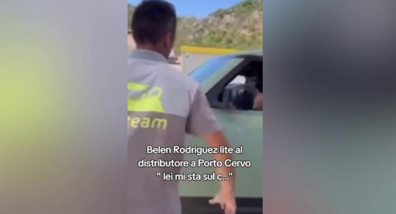 belen rodriguez lite dal benzinaio