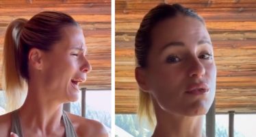 Michelle Hunziker piange
