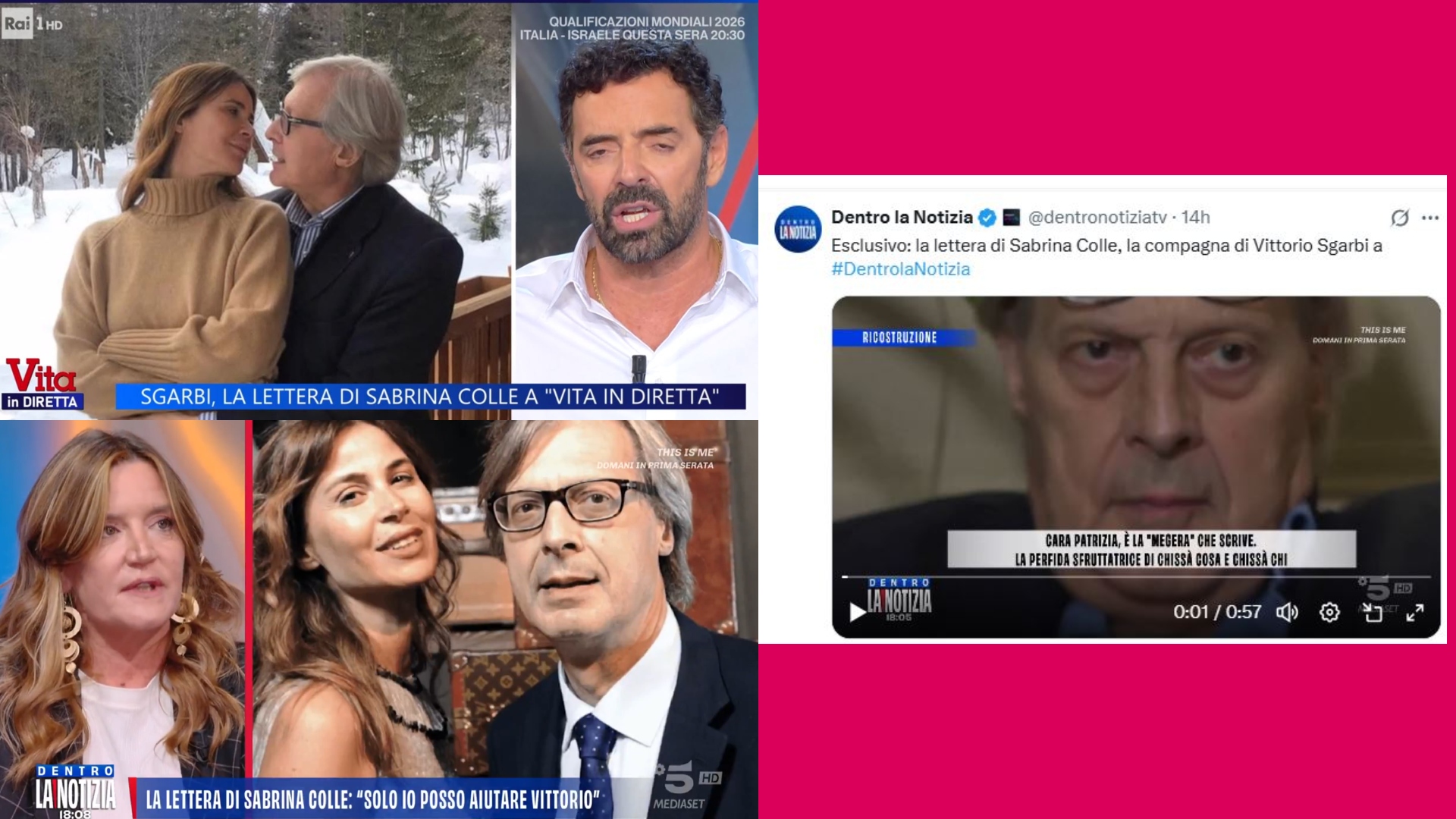 lettera rai 1 canale 5 sabrina colle