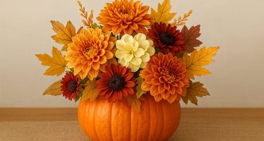 centrotavola con la zucca autunno