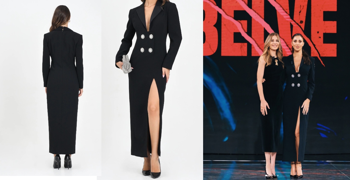 abito nero belen rodriguez belve