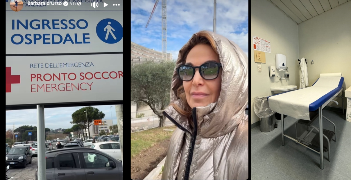 barbara d'urso in ospedale