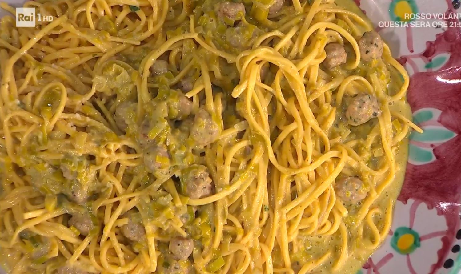 chitarrine zia cri porri panna polpettine